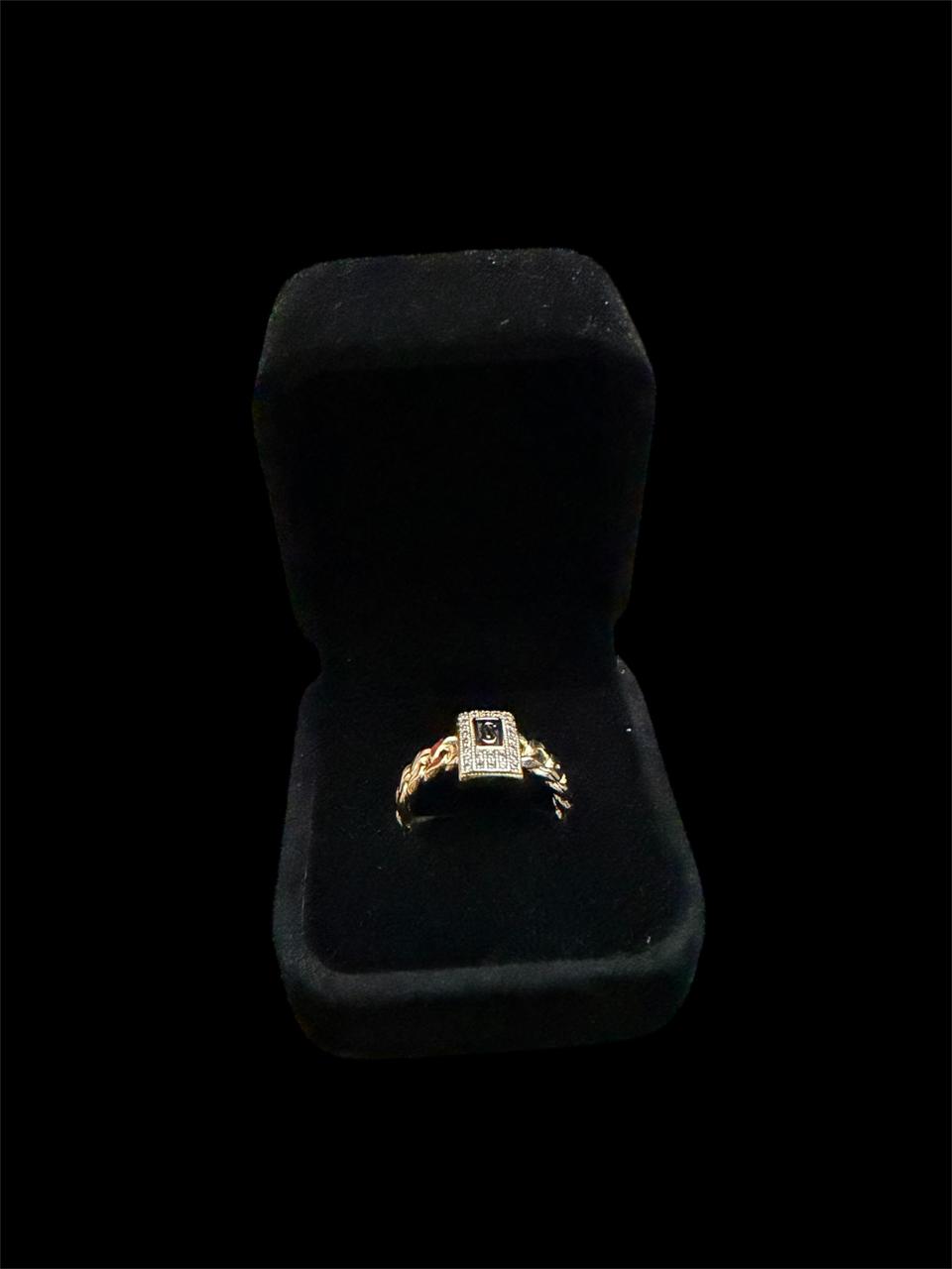 Anillo Cubano con Diamantes Astra